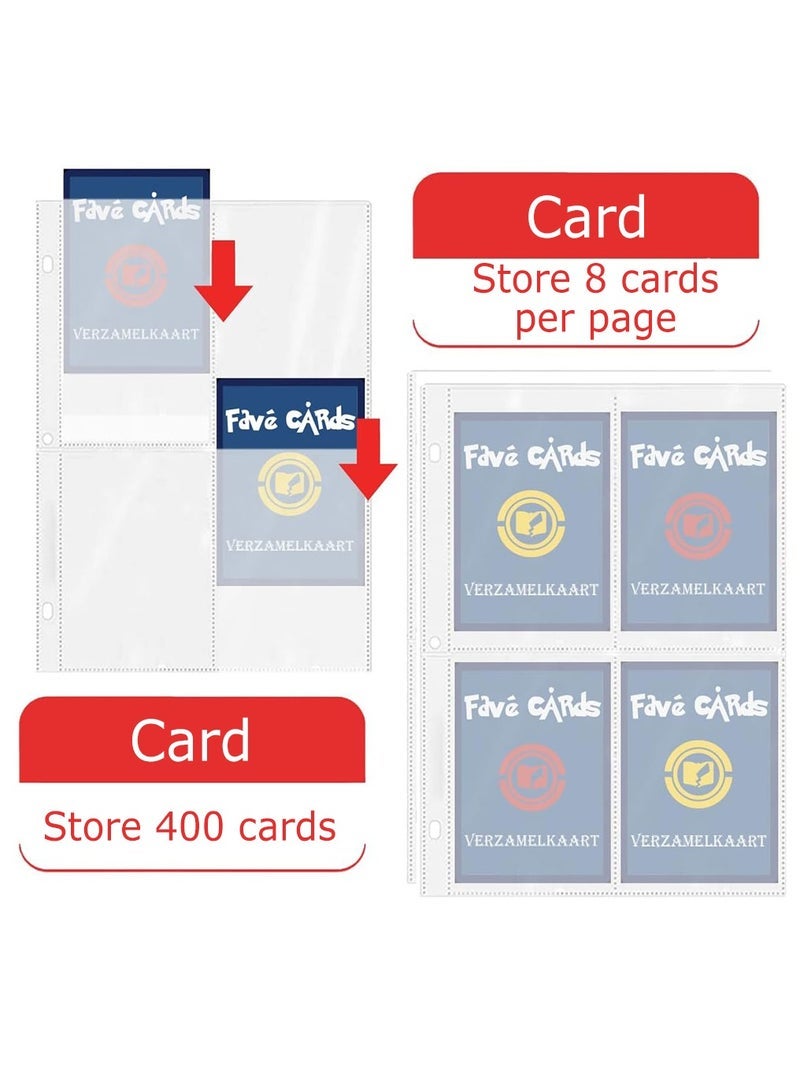 كابتن تيك Pokemon Card Binder, Card Storage with 50 4-Pocket Sleeves  Album, Game Card Holder for Boys and Girls (Red) - Image 4