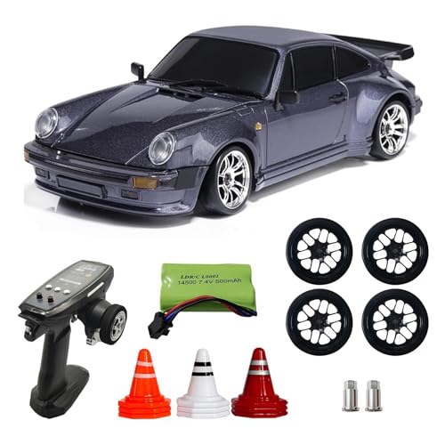 Skymaker Posche 911 RC Drift Car 118 RWD Drifting with Extra Metal Tires Wheel Hex Hub RC Cars for Adult with Alloy Car Shell 24Ghz Remote Control with Gyro Purple - Image 1