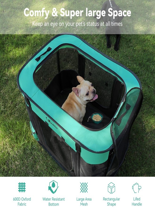 Siedihit Dog Playpen,Cat Pet Puppy Pen,Portable Playpens for Dogs Indoor Outdoor Travel Camping Use,Foldable Dog Kennel Tent Crate for Rabbit Small Animals and Tent Stakes (Green, Lagre) - Image 5