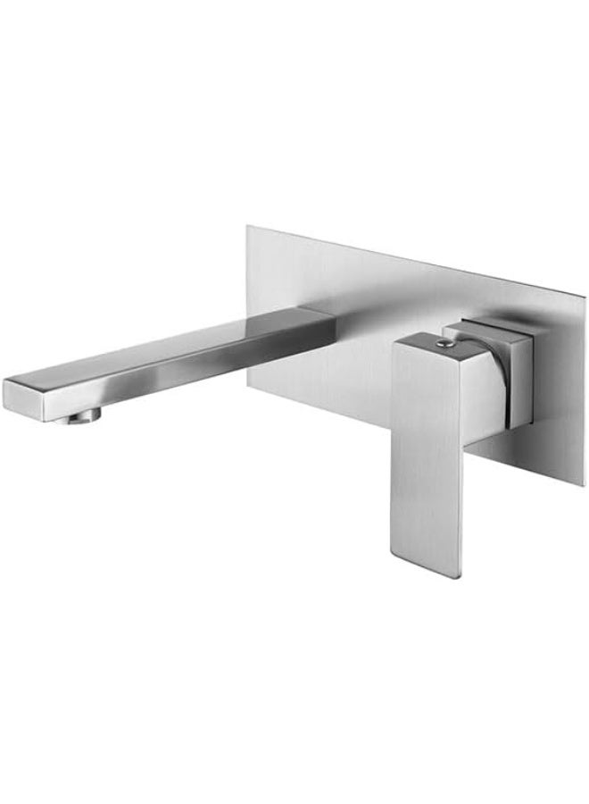 Prime Sole Wall Mounted Bathroom Basin Faucet Single Handle Mixer Tap Concealed Wall Mount Sink Faucet Hot and Cold Water Mixer Tap for Wash Basin Modern Bathroom Faucet Fixture - Image 1