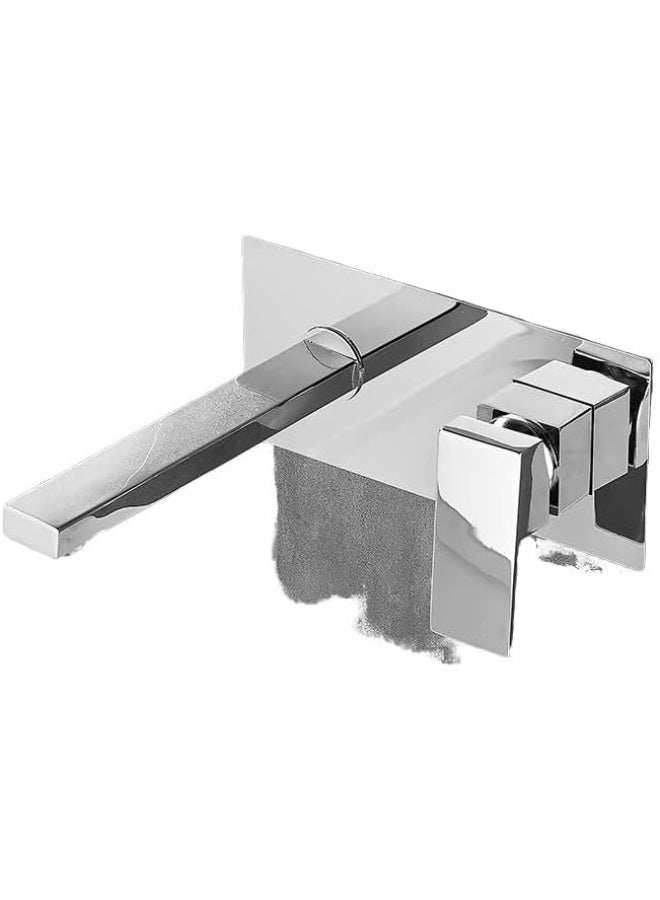 Prime Sole Wall Mounted Bathroom Basin Faucet Single Handle Mixer Tap Concealed Wall Mount Sink Faucet Hot and Cold Water Mixer Tap for Wash Basin Modern Bathroom Faucet Fixture - Image 3
