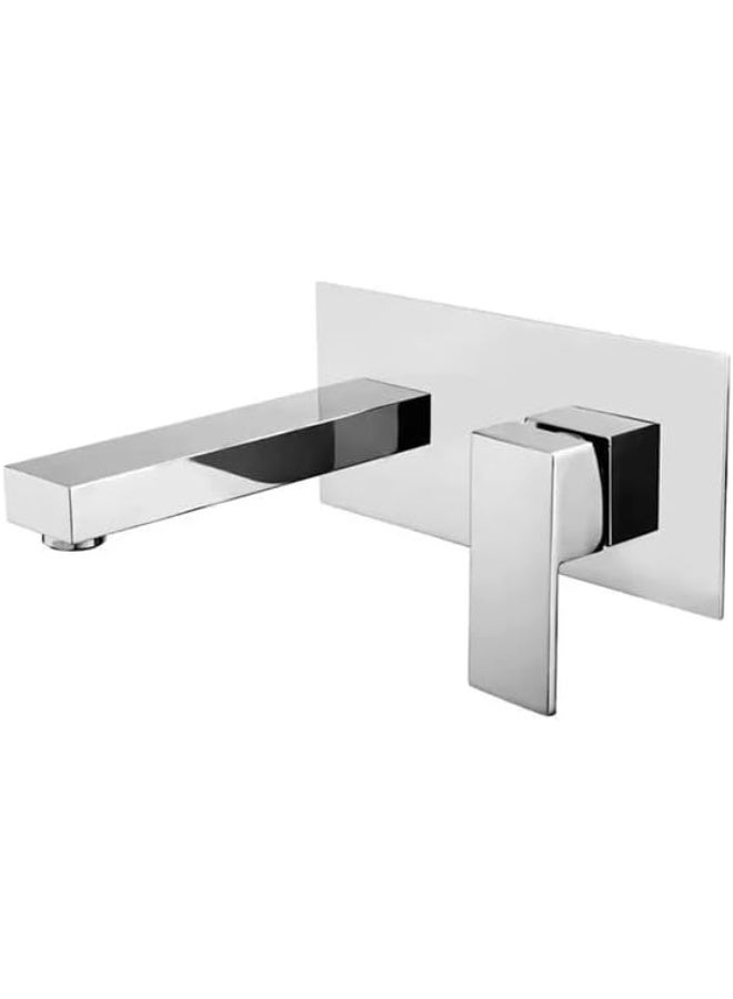 Prime Sole Wall Mounted Bathroom Basin Faucet Single Handle Mixer Tap Concealed Wall Mount Sink Faucet Hot and Cold Water Mixer Tap for Wash Basin Modern Bathroom Faucet Fixture - Image 2
