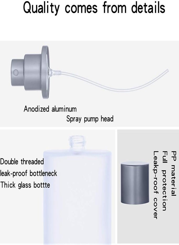 50ml Empty Frosted Glass Spray Bottle Perfume Atomizer, Refillable Fine Mist Spray Empty Perfume Bottle