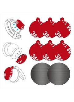 volport Pops Sticky Adhesive Replacement for Car Mount, 6 Pack 3M Dots VHB Sticker Pads Double Sided Tape for Magnetic Dashboard Cell Phone Holder Wall Socket Base with 2 Pack Round Metal Plate Discs  - Image 1
