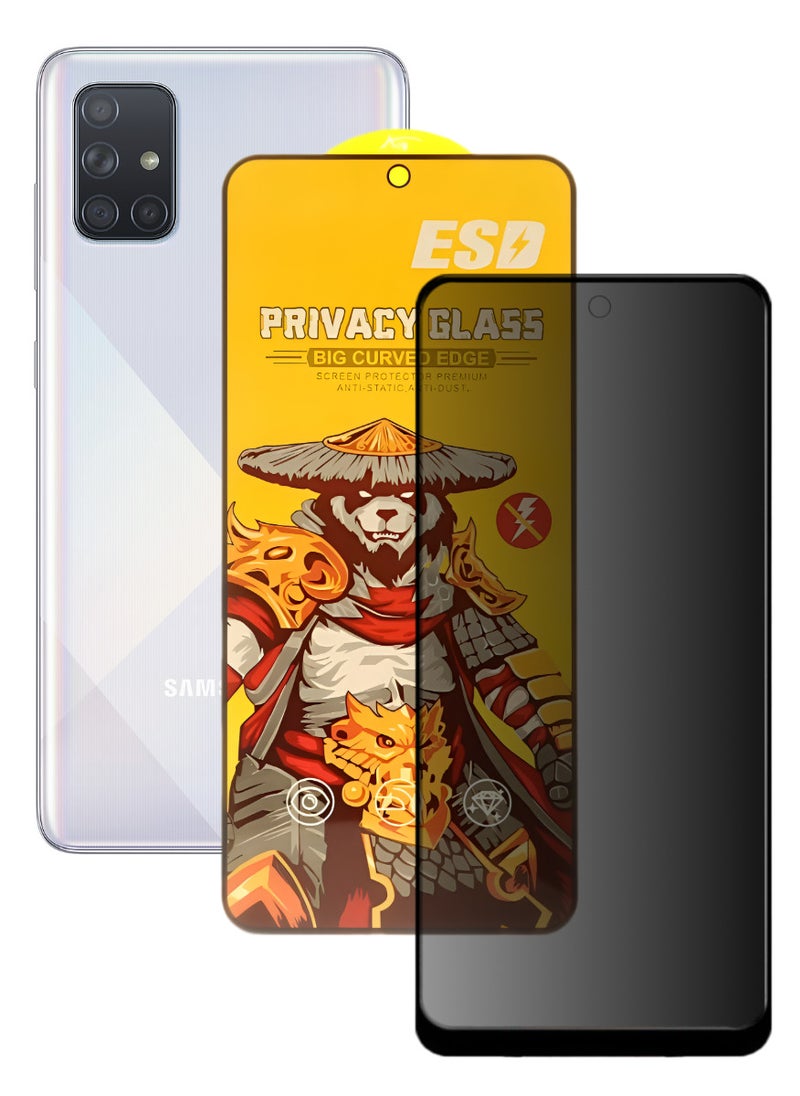 ESD Tempered Dustproof Privacy Glass Screen Protector Compatible For Samsung Galaxy A71 - Image 1