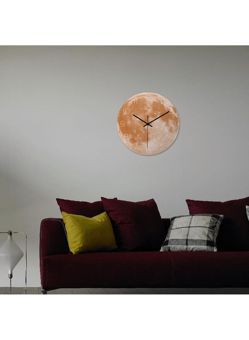 Bluejw Luminous Wall Clock For Bedroom, 12 Inch Silent Battery-Operated Wall Clocks For Living Room Or Kitchen, Large Display Night Light Up Kids Boys Birthday Gift Glow In The Dark -Moon - Image 3