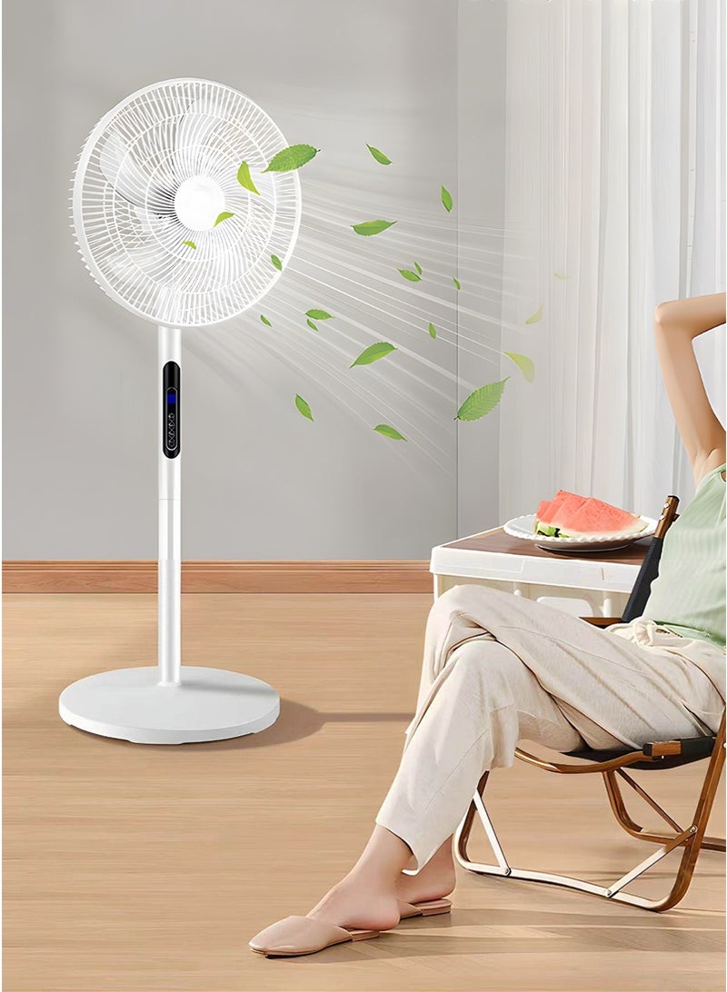 VUCATIN 16-Inch Remote & Touch Control Standing Fan – Oscillating Floor Fan for Home, Office & Dorm, 8 Speeds + 9H Timer, Air Circulator for Living Room & Bedroom, Low Noise Energy-Saving Pedestal Fan (White) - Image 2