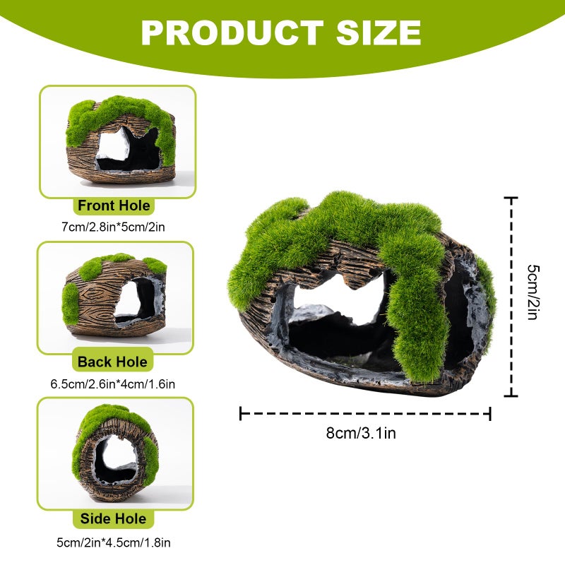 Swirge Betta Broken Barrel Decor Fish Tank Accessories, Resin Fish Hide Cave Aquarium Decoration Fish Tank Toys Hole Accessories (Small) - Image 2