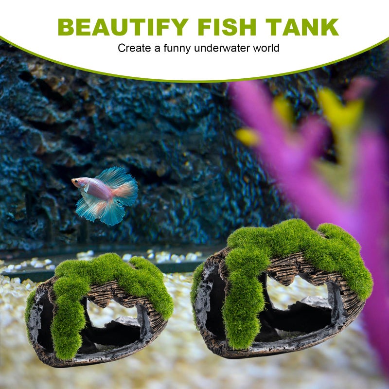 Swirge Betta Broken Barrel Decor Fish Tank Accessories, Resin Fish Hide Cave Aquarium Decoration Fish Tank Toys Hole Accessories (Small) - Image 4