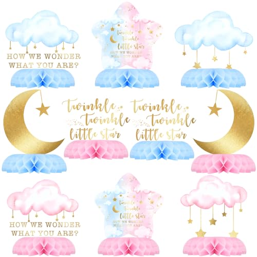 Celee Twinkle Twinkle Little Star Baby Shower Table Centerpieces 10PCS Gender Reveal Decorations for Boy or Girl Star Moon Cloud What Will You Be Party Decor - Image 1