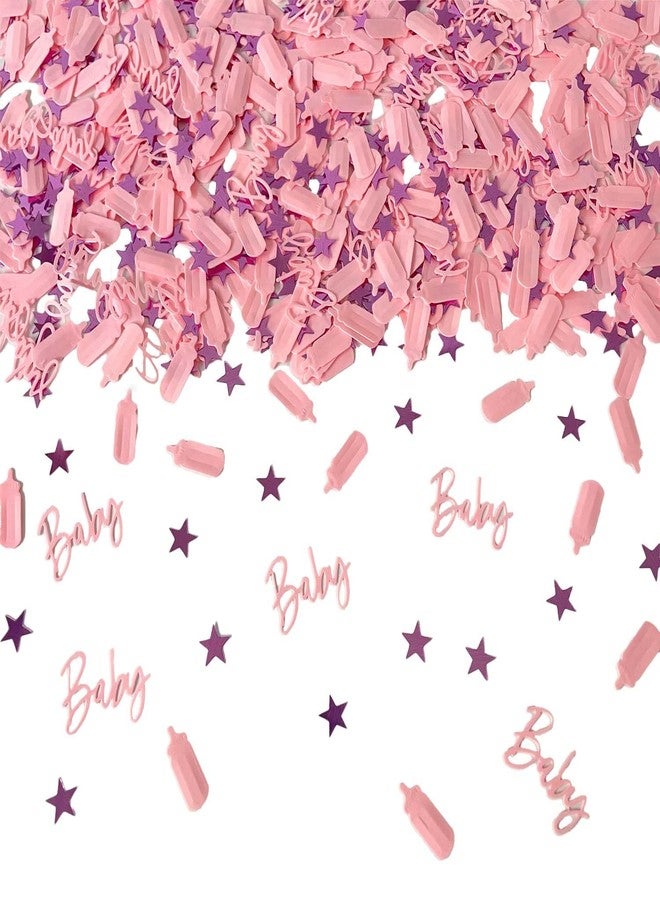 WEIKA Pink Baby Shower Decorations, Baby Shower Confetti Metallic Foil Confetti Decorations for Party Decorations for Gilrs Women, DIY Arts and Crafting - Image 1