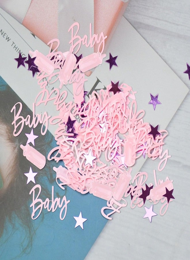 WEIKA Pink Baby Shower Decorations, Baby Shower Confetti Metallic Foil Confetti Decorations for Party Decorations for Gilrs Women, DIY Arts and Crafting - Image 4