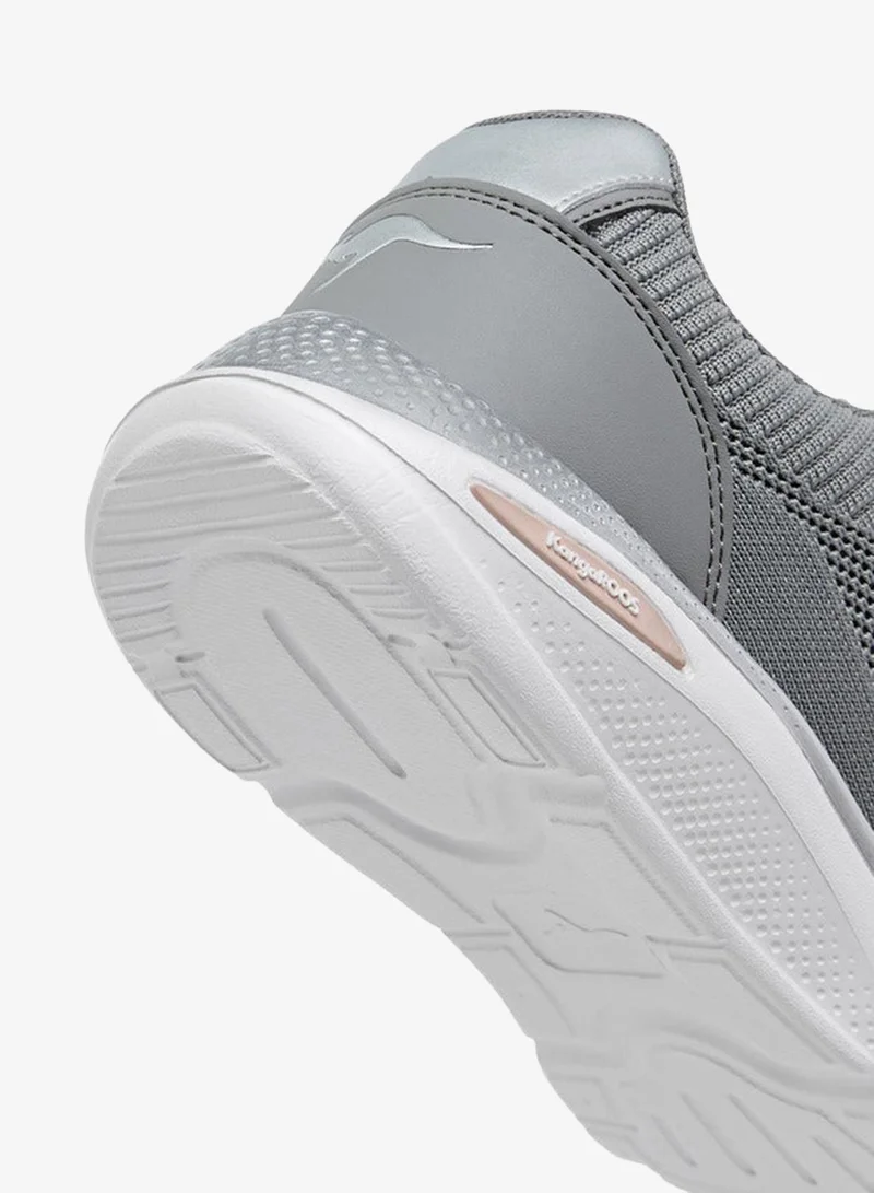 kangaROOS GREY Women's Textured Lace-Up Closure Sports Shoes for Women | Best Price UAE