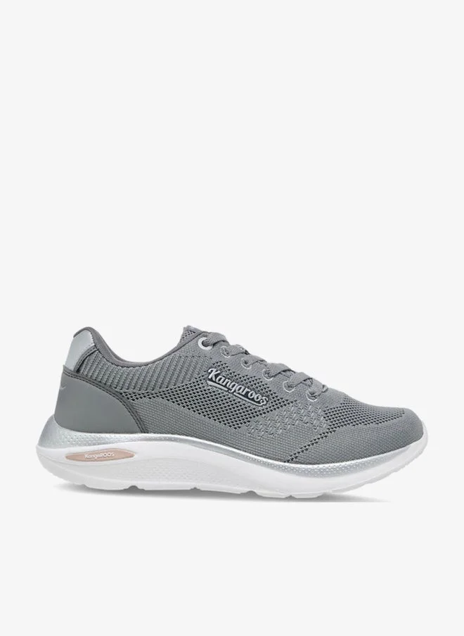 kangaROOS GREY Women's Textured Lace-Up Closure Sports Shoes for Women | Best Price UAE