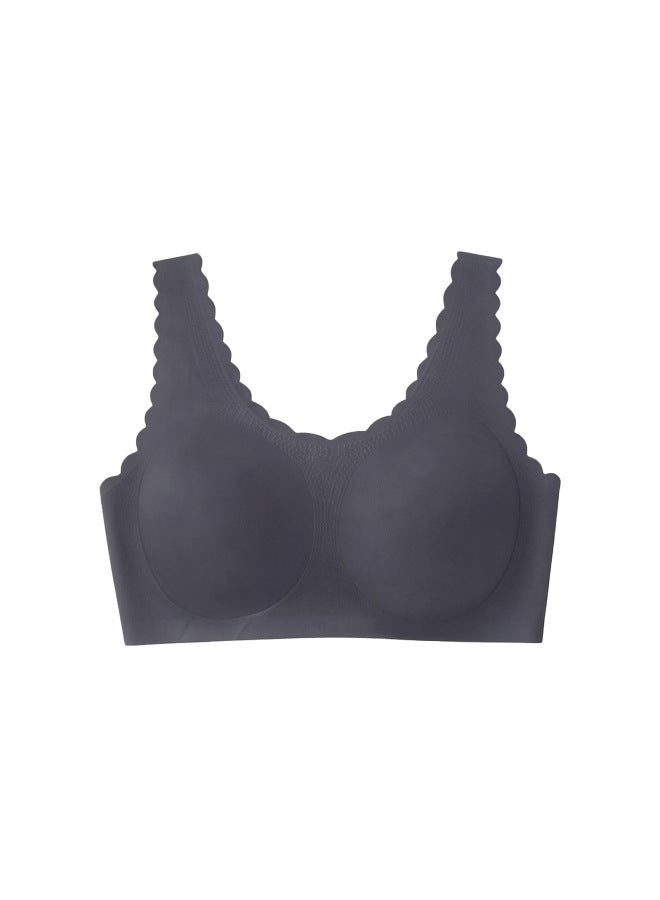 Zeriluna Exquisite Lace Versatile Comfort Bra Fan-shaped Edge Comfort Bra With Wide Straps For Daily Wear