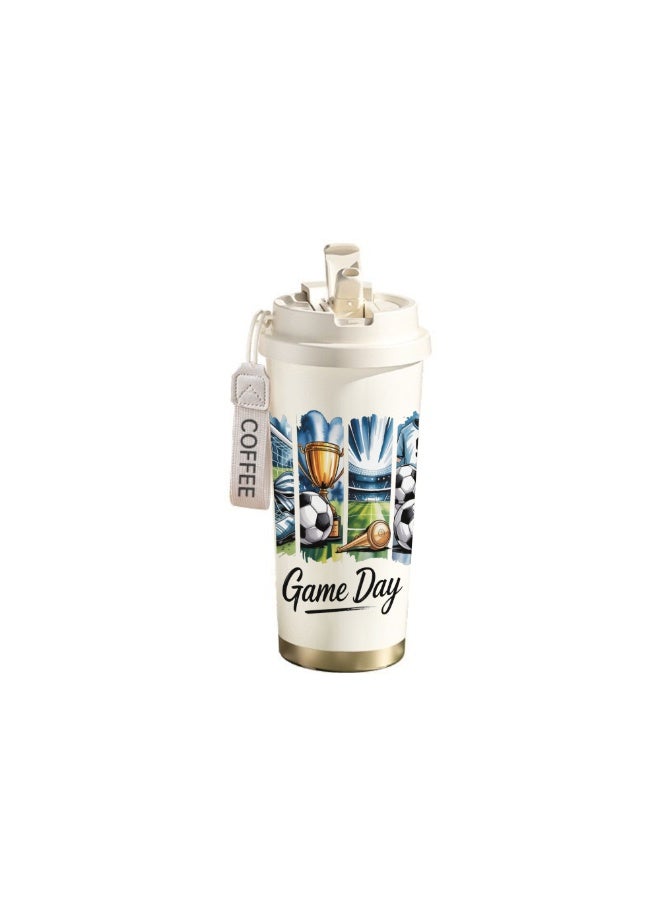 FIFA 520ml World Cup Printed Stainless Steel Insulated Water Bottle Double Wall Vacuum Thermal Flask Leakproof Cup for Hot & Cold Drinks - Image 1