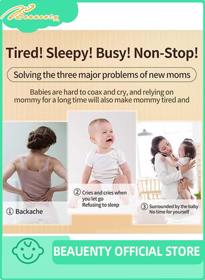 بيوينتي طفل أرجوحة ، أرجوحة كهربائية محمولة بلوتوث مع الموسيقى ، ثلاثة أجهزة ضبط الوقت مع صينية ، وحدة تحكم عن بعد ، البعوض صافي - Image 4