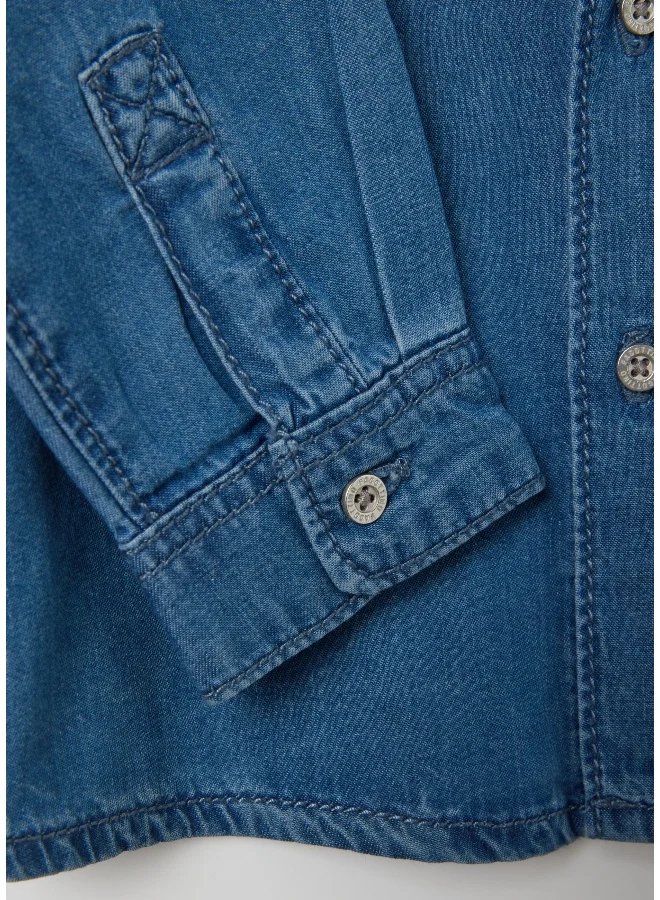 Ovs Shirt in denim with tiger and lettering print