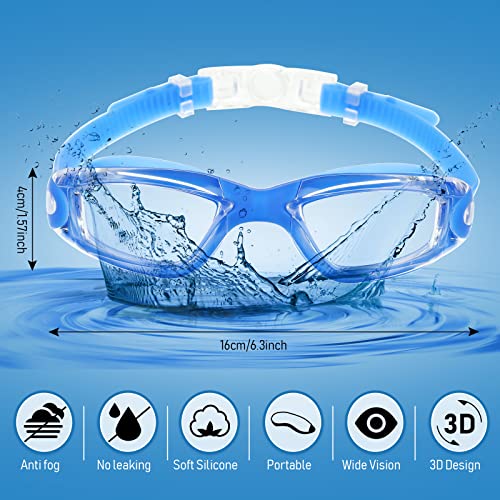 Konohan 8 Pack Kids Goggles Swim Goggles for Adult Kids Swimming Glasses Anti Fog Silicone No Leak Pool Glasses(Cute Colors) - Image 3