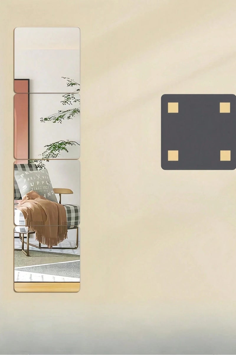 Wall Mirror Sticker Set – Reflects Like a Real Mirror – 8-Piece Decorative Panel - Image 3