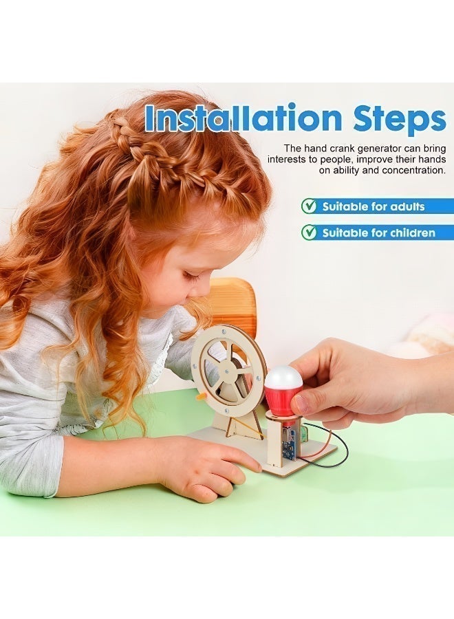 ابتكار طقم تجربة موليد الكهرباء يدوياً - مشروع علوم وفيزياء تعليمي STEM للأطفال - نموذج خشبي لتعليم الدائرة الكهربائية - مثالي للمشاريع المدرسية والوسائل التعليمية - Image 5