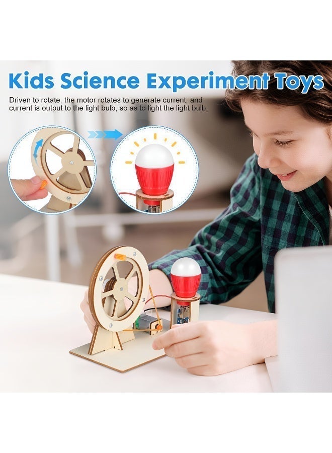 ابتكار طقم تجربة موليد الكهرباء يدوياً - مشروع علوم وفيزياء تعليمي STEM للأطفال - نموذج خشبي لتعليم الدائرة الكهربائية - مثالي للمشاريع المدرسية والوسائل التعليمية - Image 2