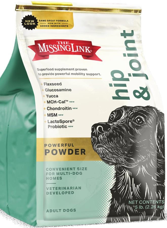 The Missing Link Hip & Joint + Probiotics Supplement 5lb Bag - Superfood Powder for Dog Cartilage & Bone Health, Joint Mobility & Flexibility - Image 1