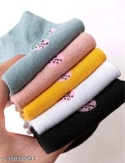 NEOBABY Women's Ankle Socks for Casual & Sports Multicolor Odour Free Fancy Multi design Socks (Pack of 5 Pairs) - Image 2