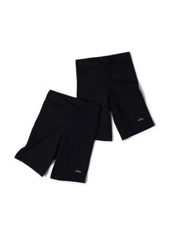 Jockey SG03 Girl's Super Combed Cotton Elastane Stretch Shorties with Ultrasoft Waistband_Black_11-12 Yrs