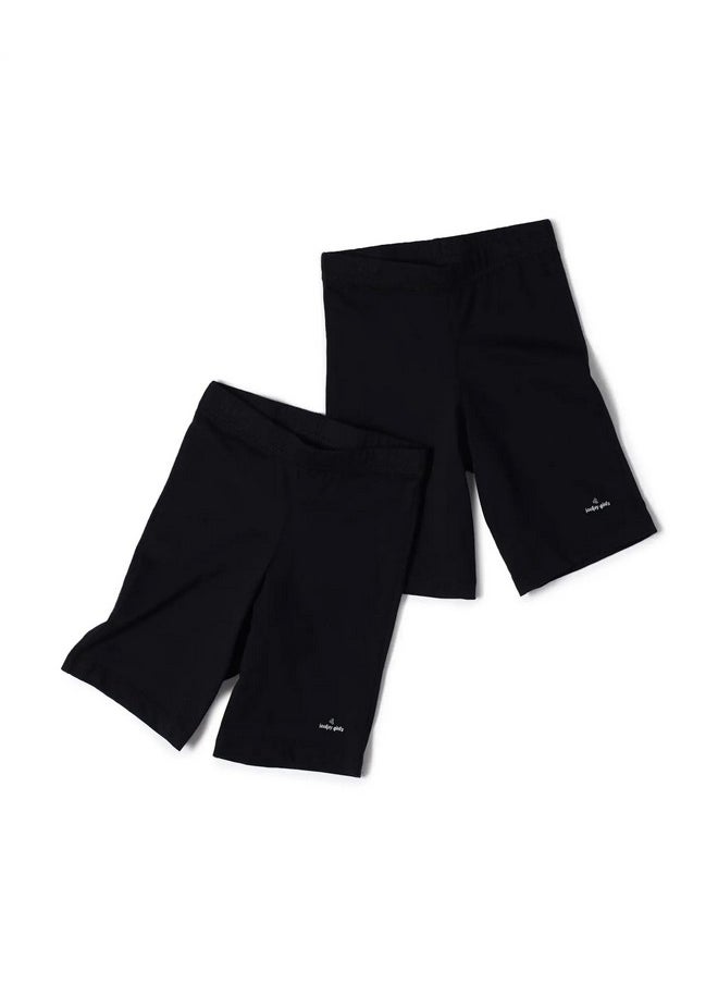 JOCKEY - Jockey SG03 Girl's Super Combed Cotton Elastane Stretch Shorties with Ultrasoft Waistband_Black_11-12 Yrs - Image 1