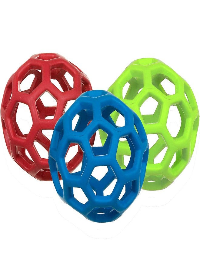 JW Pet HOLEE ROLLER BALL Dog Chew Treat Fetch Bouncy Toy LARGE 5.5 inch 3 PACK - Image 1