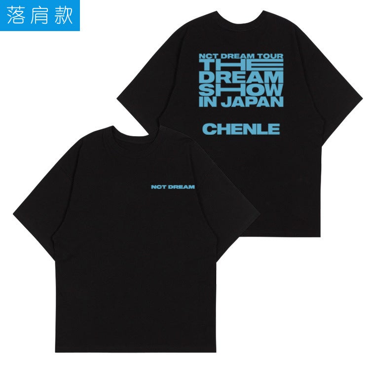NCTDREAM Dream Team Day Tour Concert Surrounding the Same Short-sleeved T-shirt Loose Song Playing Clothes HAECHAN-Black - Image 3