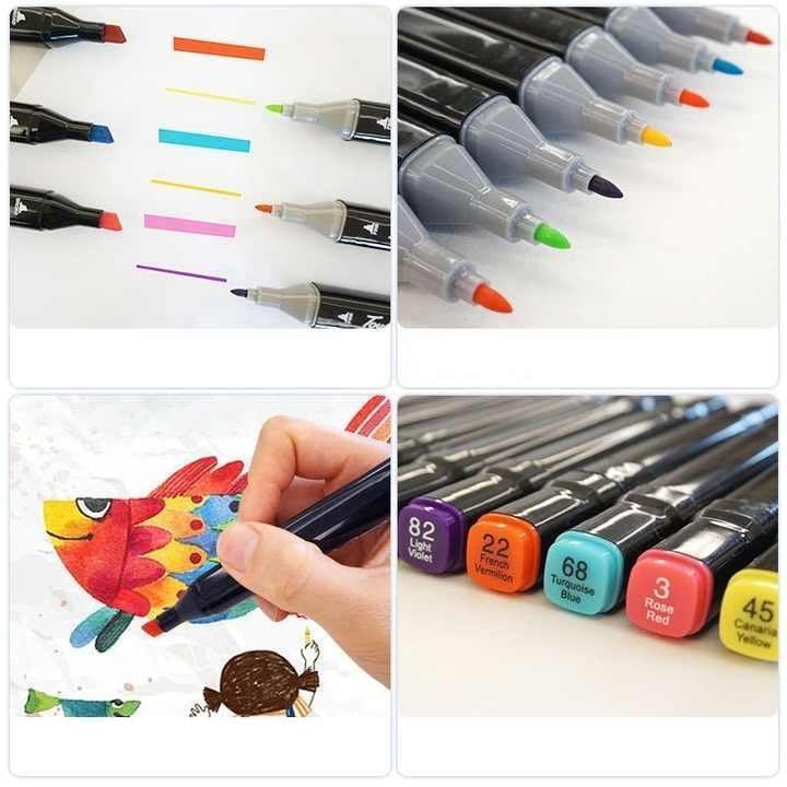ART WALKER Acrylic Paint Marker Pen, Metallic Colors Medium Point Tip Art Markers, Marker Pen Set for Rocks, Ceramic, Glass, Wood, Fabric, Canvas, Mugs (Pack Of 1) (60 pcs) - Image 3