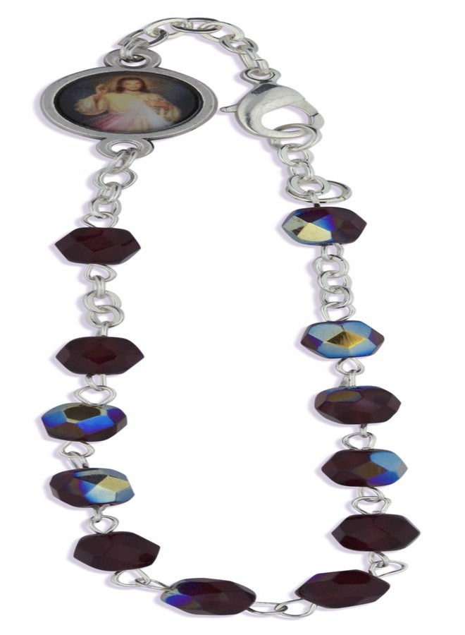VENERARE Vatican Imports Crystal One Decade Rosary Bracelet (Garnet) - Image 2