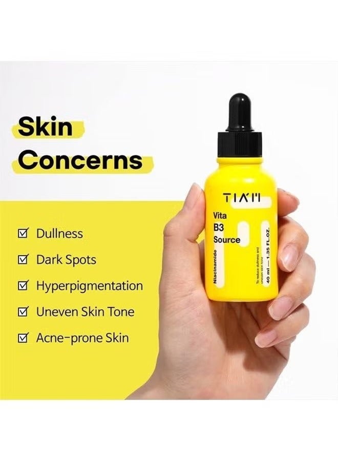 تيام Vita B3 المصدر, Niacinamide مصل الوجه, مصل الوجه المركز, 10 ٪ Niacinamide مصل الوهج مع 2 ٪ Arbutin للبشرة المشعة والمتوازنة, العناية بالبشرة النباتية, 40 مل - Image 4