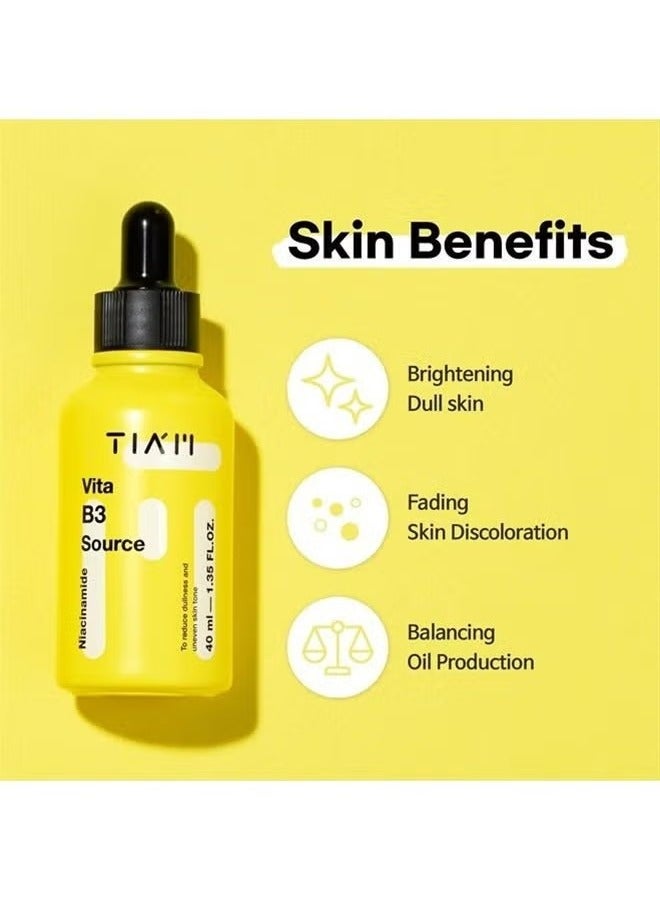 تيام Vita B3 المصدر, Niacinamide مصل الوجه, مصل الوجه المركز, 10 ٪ Niacinamide مصل الوهج مع 2 ٪ Arbutin للبشرة المشعة والمتوازنة, العناية بالبشرة النباتية, 40 مل - Image 5