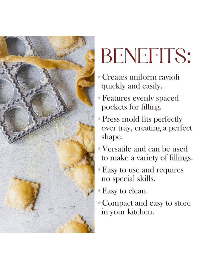 بيلمين مكبس رافيولي بيلمين | قالب بيلميني، مكبس بيروجي، صانع زلابية فطيرة اللحم بوتستيكر، طقم صنع معكرونة ختم الرافيولي، أدوات صنع المعكرونة، قالب مكبس رافيولي | يُحضّر ١٢ رافيولي، ١.٥ بوصة - Image 3