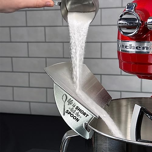 New Metro Design Pouring Chute Stand Mixer Replacement Pouring Shield with Unique Laser Etched Motto, Life is Short, Lick the Spoon - Image 4