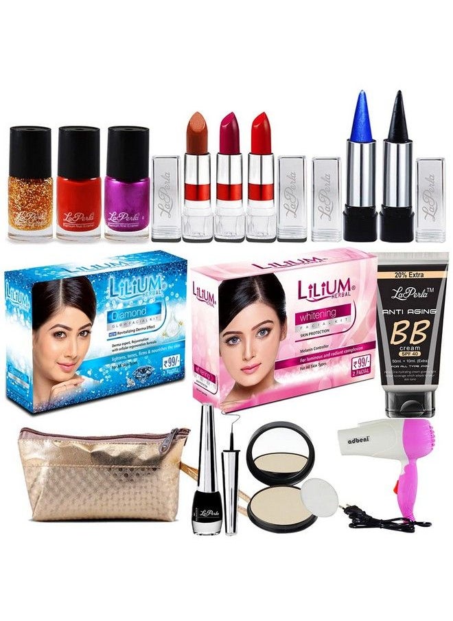 LA PERLA Diamond Pearl Facial Kit With Beauty Product Set Of 15 Gci817  - Image 2