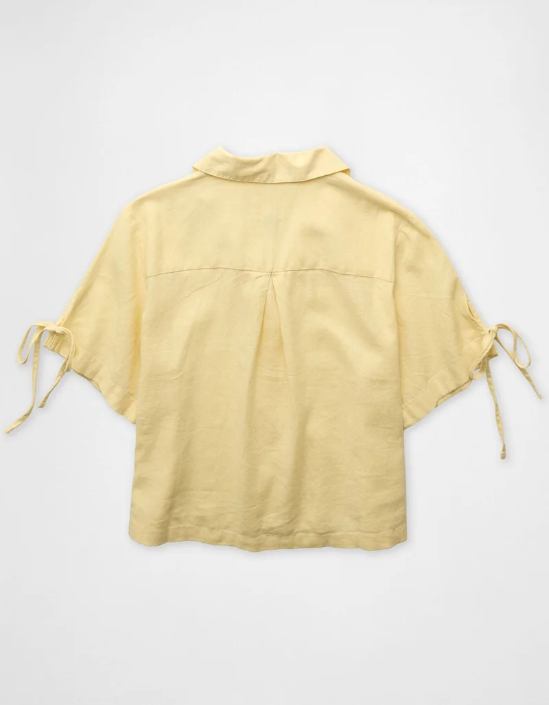 American Eagle  AE Linen-Blend Button-Up Shirt  | Best Price UAE