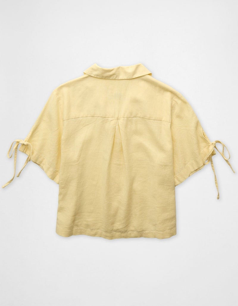 American Eagle AE Linen-Blend Button-Up Shirt - Image 4