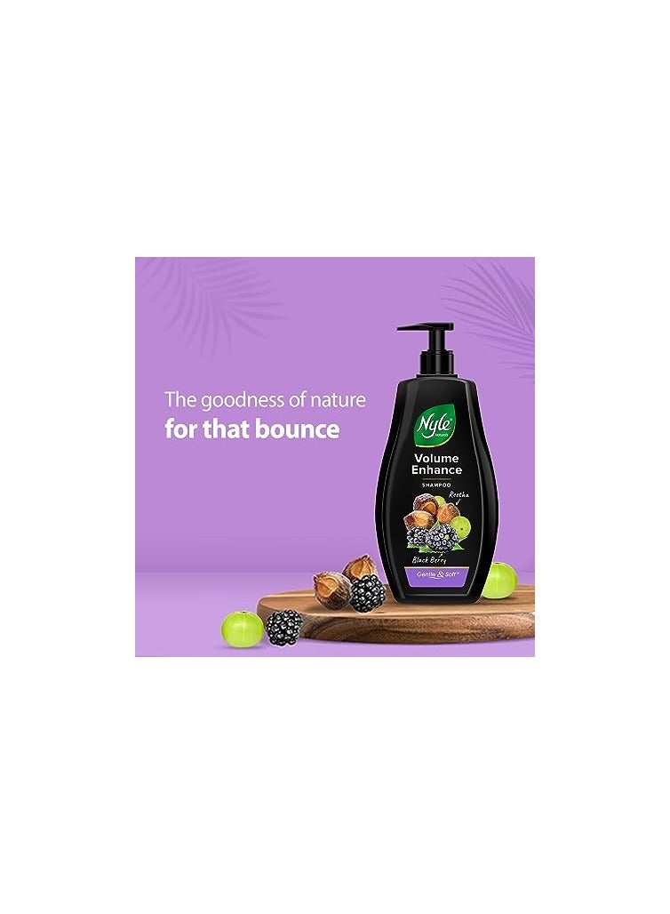 نايل شامبو Nyle Naturals Volume المعزز ضد تساقط الشعر مع الريثا والتوت الأسود، شامبو لطيف وناعم، درجة الحموضة متوازنة وخالية من البارابين. - Image 4