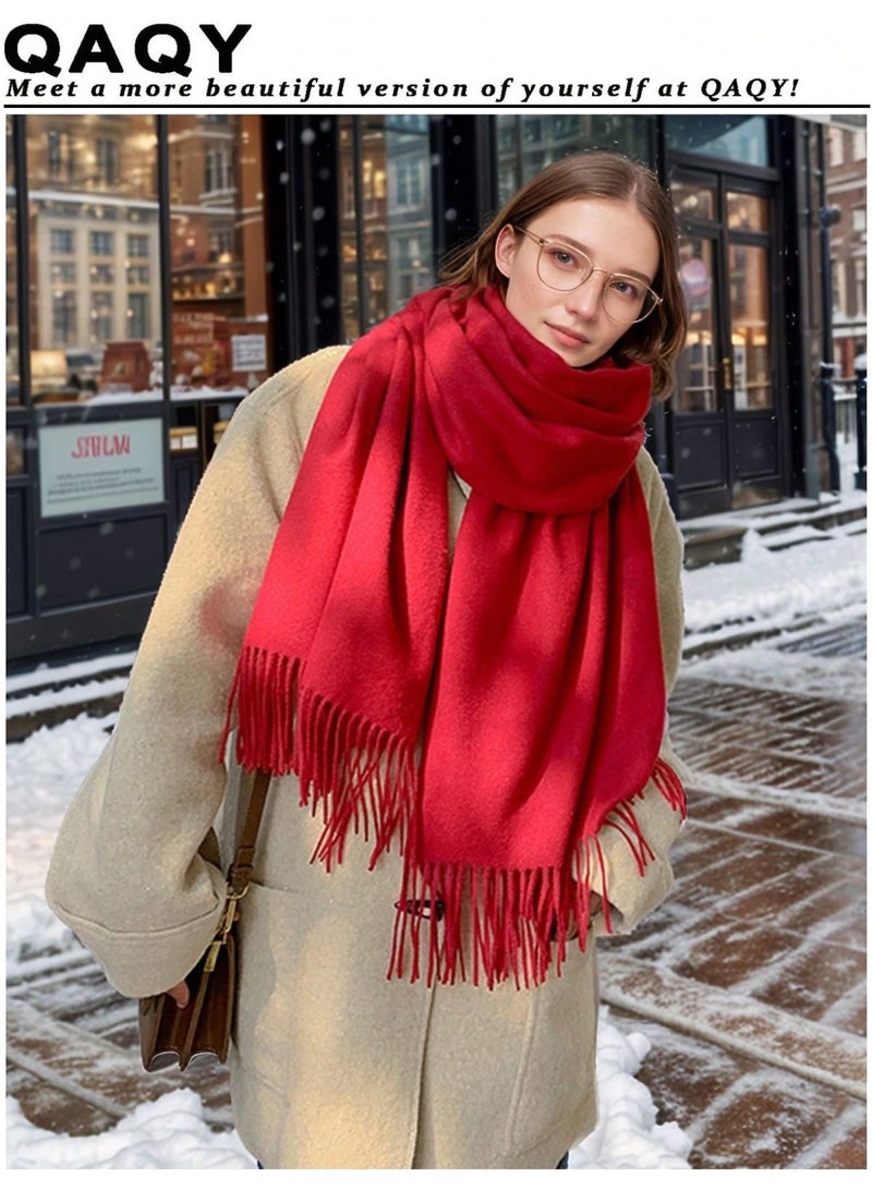 Red Imported Mohair Shawl – Elegant & Warm Winter Fashion Accessory - Image 2