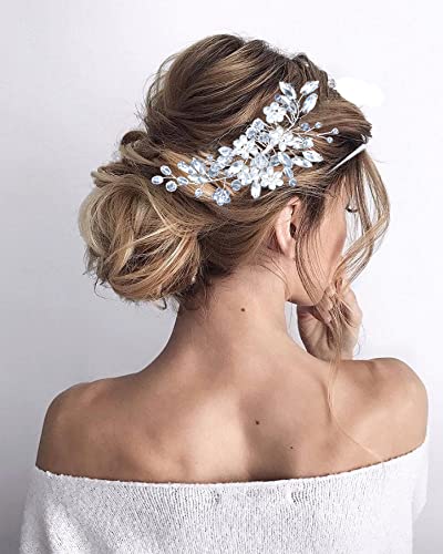 Bestshoot Hair Comb, Bridal Hair Accessories with Crystal Rhinestone, Alloy Wire, for Women, Girls, Bridal, Bridesmaid (Silver) - Image 3