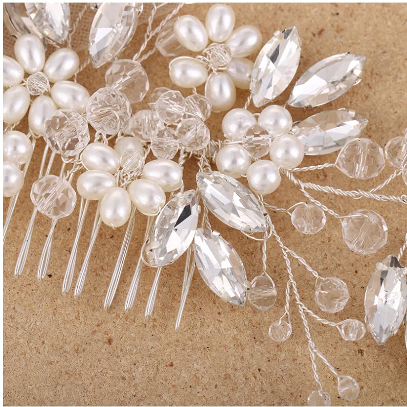 Bestshoot Hair Comb, Bridal Hair Accessories with Crystal Rhinestone, Alloy Wire, for Women, Girls, Bridal, Bridesmaid (Silver) - Image 4
