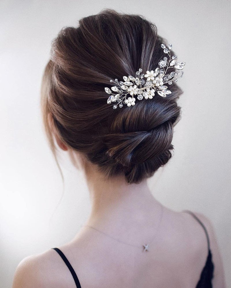 Bestshoot Hair Comb, Bridal Hair Accessories with Crystal Rhinestone, Alloy Wire, for Women, Girls, Bridal, Bridesmaid (Silver) - Image 5