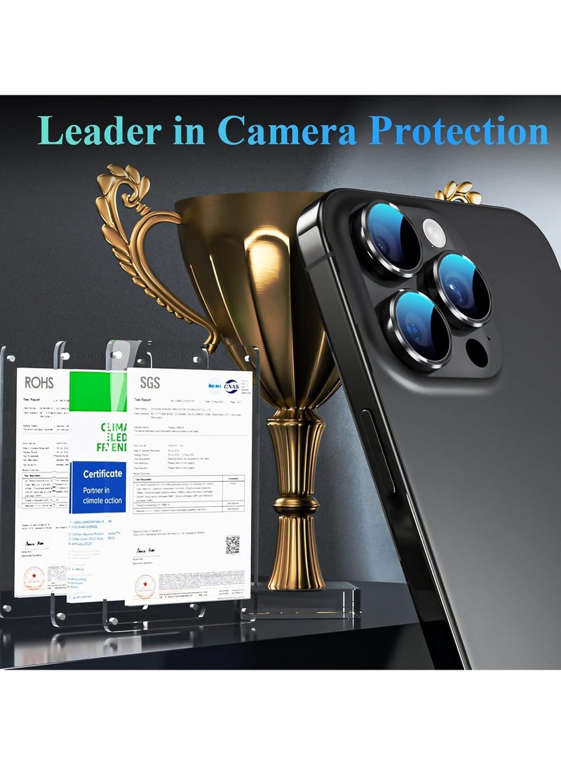 Camera Lens Protector, for iPhone 16 Pro/16 Pro Max Camera Lens Protector, Individual Metal Anti Scratch HD Clear Case Friendly Tempered Glass Camera Cover, 1 Set (Black) - Image 5