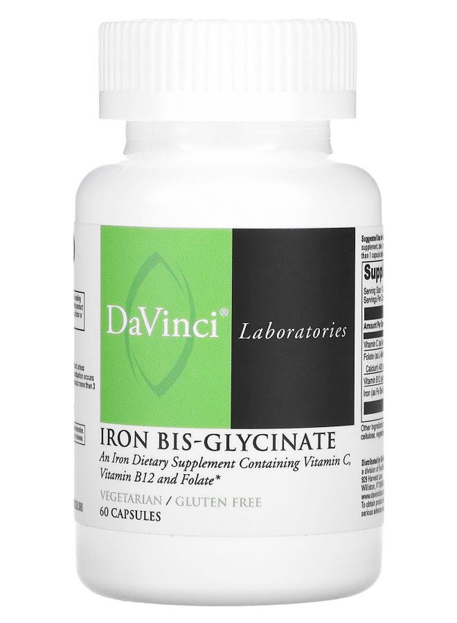 DaVinci Laboratories of Vermont Iron Bis-Glycinate 60 Capsules