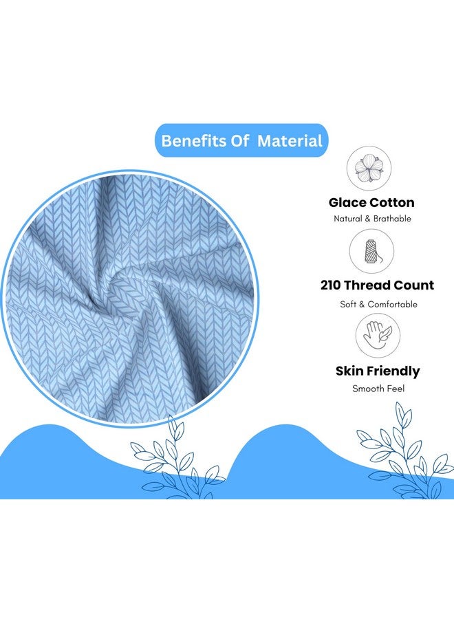 RD TREND Presents Luxurious Glace Cotton Super Soft 210 TC 360° Elastic Fitted Bedsheet King Size (78X72X8 Inch) with 2 Pillow Covers, Color-Blue,Pattern-Solid - Image 4