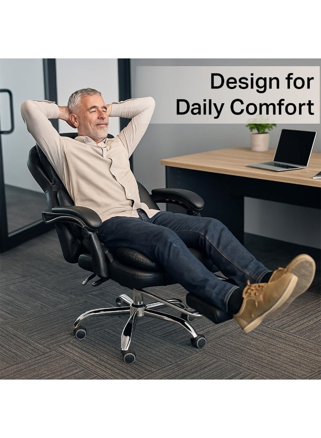 مالتي هوم فيرنيتشر كرسي مكتب مريح باللون الأسود من "مالتي هوم فيرنيتشر" (Multi Home Furniture) – يتميز بمسند للرأس ودعم لأسفل الظهر وإمكانية تعديل الارتفاع وقاعدة دوارة؛ مناسب للاستخدام ككرسي للألعاب، أو للدراسة، أو للكمبيوتر، أو كمكتب منزلي. - Image 4